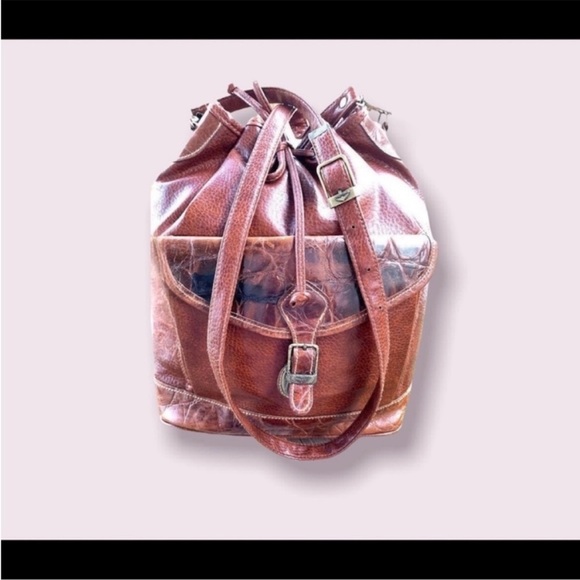 Designer Bag Leather Drawstring Vintage Handbag - Picture 2 of 10